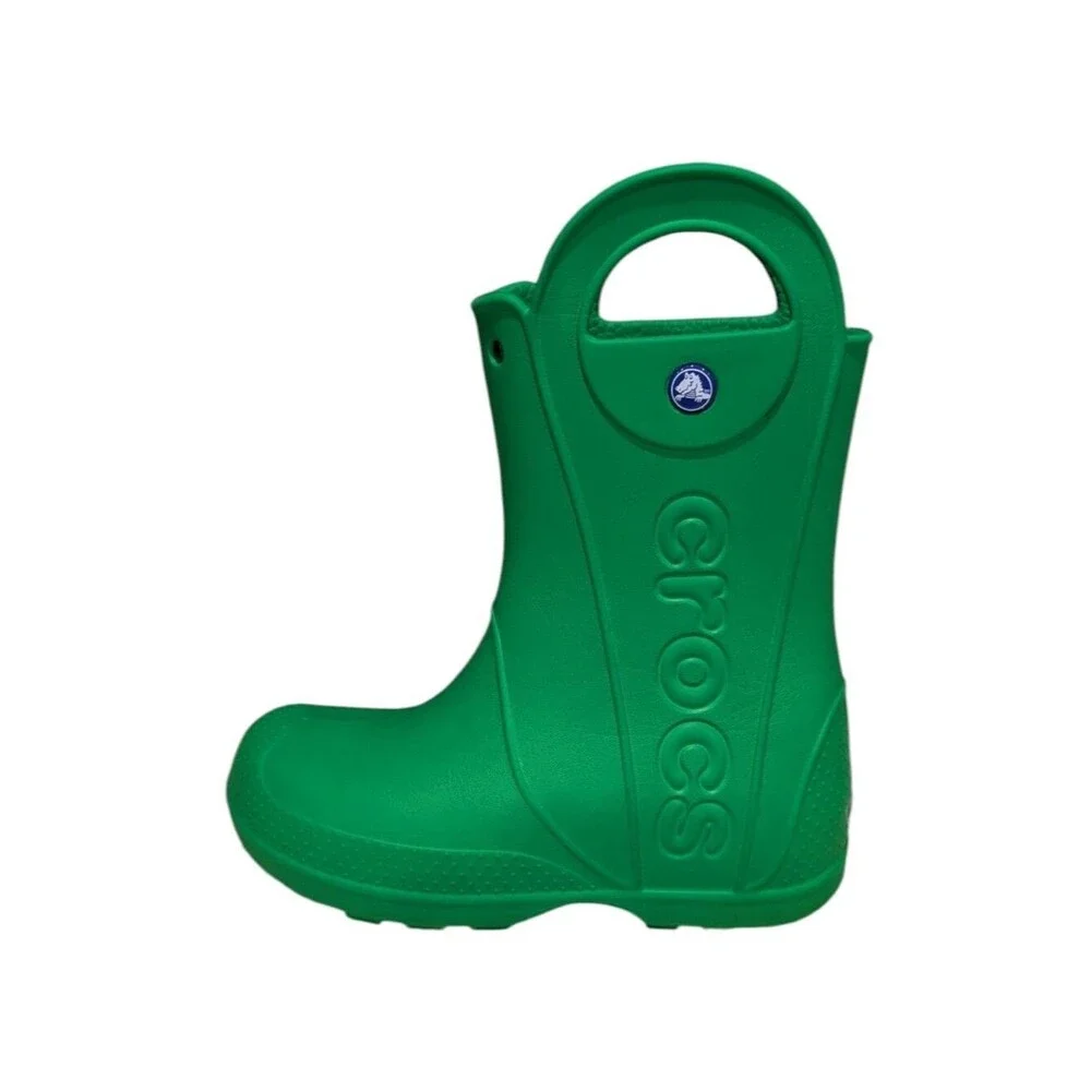 Crocs Green Kids Handle It Rain Boot Rainboot Wellies Galoshes Boy Girl Size 1